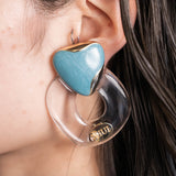 HEART CLEAR EARRING/PIERCE