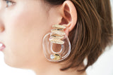 ZIGZAG CLEAR EARRING/PIERCE