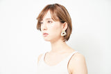 CLEAR FOSSIL EARRING/PIERCE